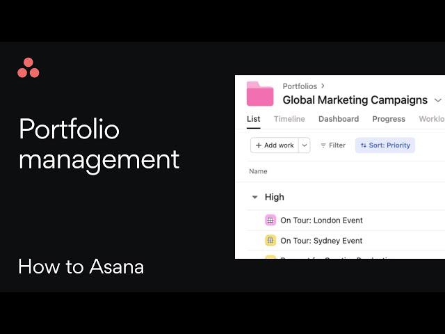 Manage projects with portfolios in Asana