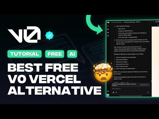 Best FREE v0.dev AI Alternative - How to Build Apps With AI