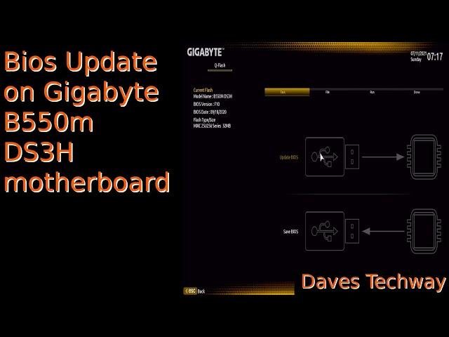 How to Update the BIOS on the Gigabyte B550M ds3h Motherboard