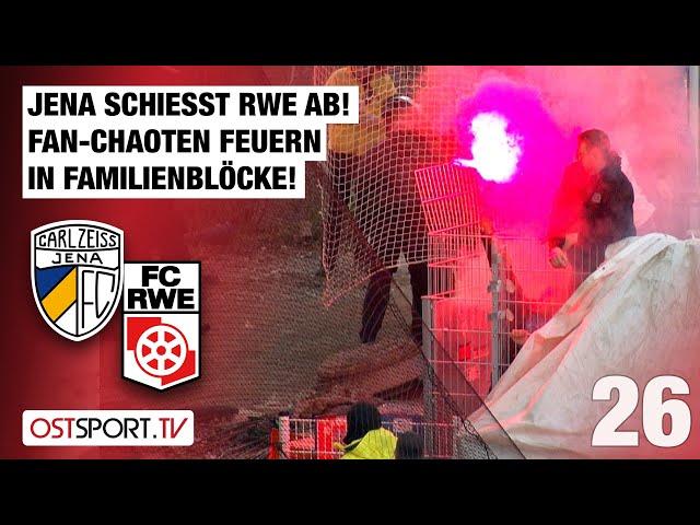 Derby kurz vor Abbruch! Leuchtraketen in Familienblöcke: CZ Jena - RW Erfurt | Regionalliga Nordost