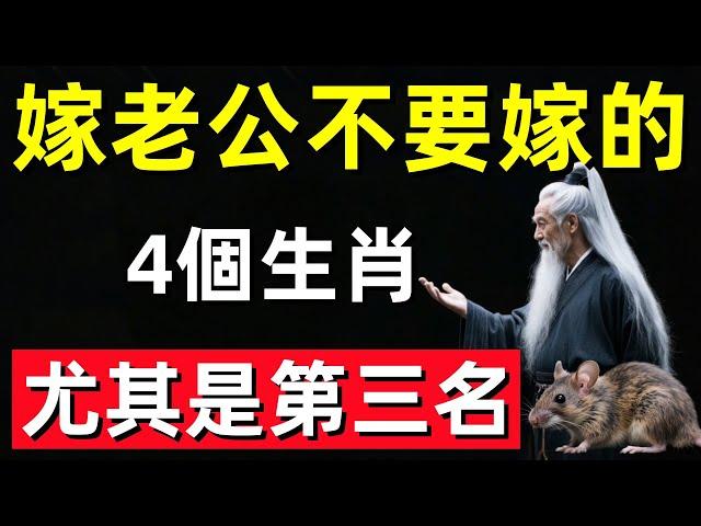 嫁老公不要嫁的4個生肖，尤其第三名，心如鐵石不疼你，薄情自私，誰嫁誰倒霉一輩子！#修行思維 #修行 #福報 #禪 #道德經 #覺醒 #開悟 #禅修