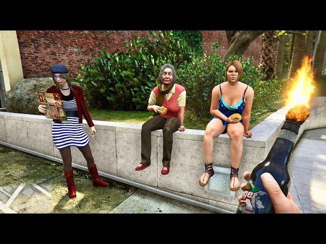 GTA 5 - Fire Bottle vs NPC's Ragdolls | Euphoria Physics Ragdolls 2025