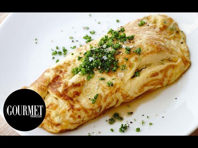 Omelette of meli melo and caramelised onion | Gourmet Traveller