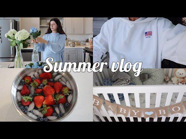 SUMMER VLOG: nursery updates, 4th of July on cape cod, home goods & grocery haul + Sunday reset