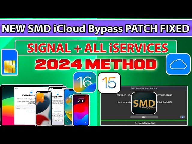 New SMD Ramdisk iCloud Bypass With Sim/Signal/iServices on iPhone/iPad iOS 17/16/15 Apple Patch Fix