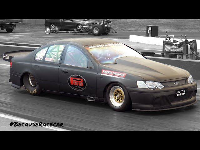 The Wildest Sounding Turbo Barra Falcon at the Track, Errol's Destroked BA Falcon  | Test and Tune |