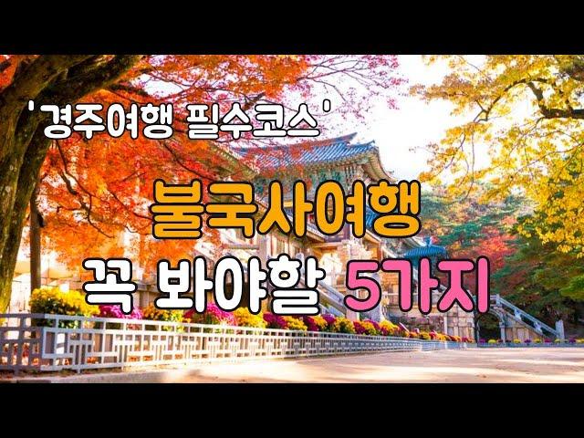 경주 여행 필수 코스 불국사, 꼭 봐야 할 포인트 5가지