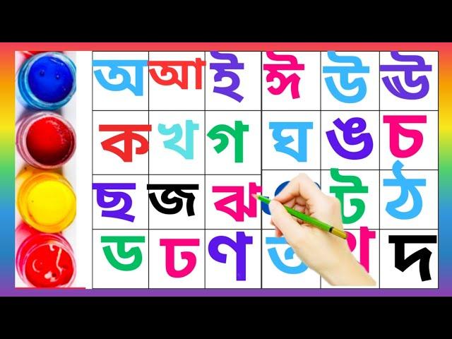 বাংলা স্বরবর্ণ ও ব্যঞ্জনবর্ণ | অ আ ই ঈ উ ঊ ঋ এ ঐ ও ঔ | ক খ গ ঘ  | Bangla bornomala | Sorborno