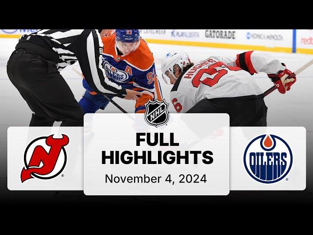 NHL Highlights | Devils vs. Oilers | November 04, 2024