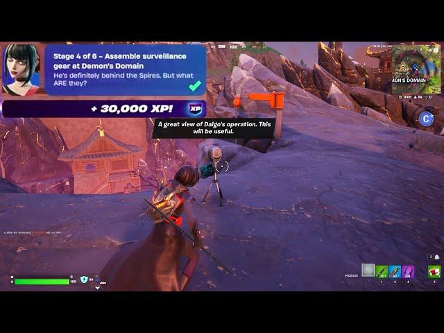 Assemble surveillance gear at Demon's Domain Fortnite