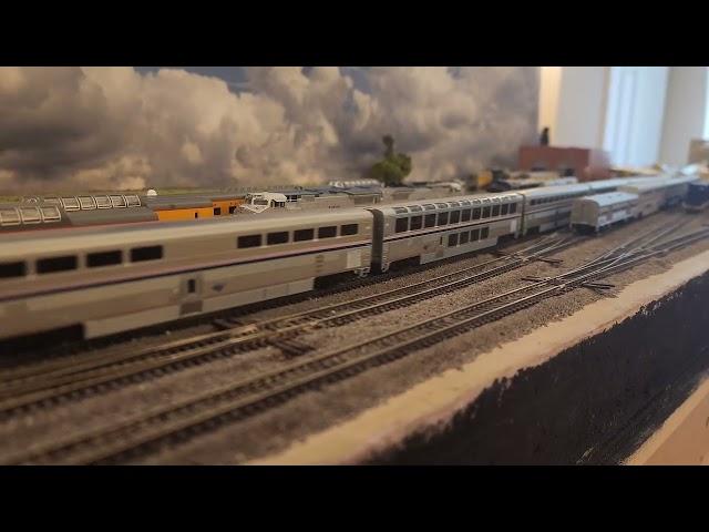 Combined Amtrak California Zephyr Train 6 and Southwest Chief Train 4 in N Scale!