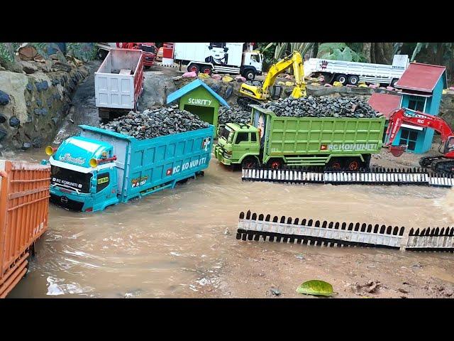 LOADING BATU SEPRIT DI PINGGIR SUNGAI‼️RC DAM HINO JUMBO, RC HINO 500, RC EXSAFATOR TRINTON