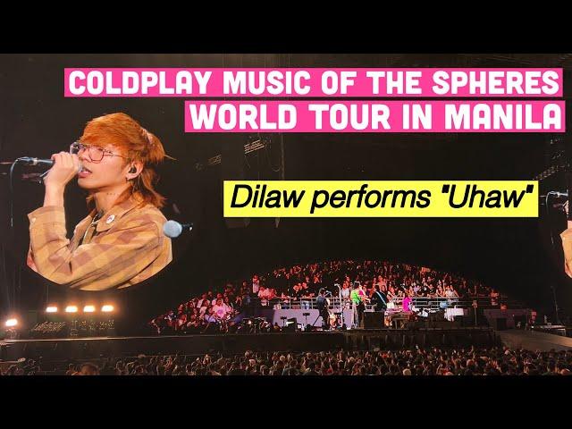 Dilaw performs "Uhaw" with Chris at Coldplay Music of the Spheres World Tour Manila #coldplaymanila