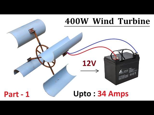 Make 12V , 24V 400W Alternator Powered Wind Turbine Generator ( Part - 1 )