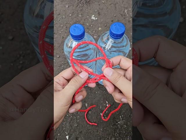 How to Tie 2 Bottles with Just a Rope! #shorts #knot #handytrix