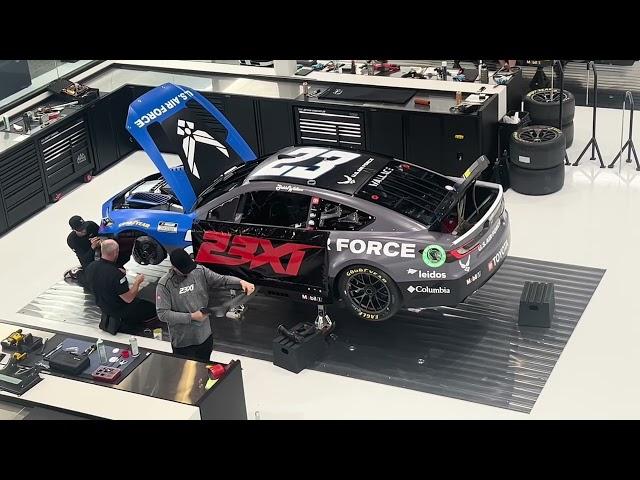 NASCAR NEWS: Legacy Motor Club Pit Crew Practicing for the Cook Out Southern 500 at 23XI Airspeed