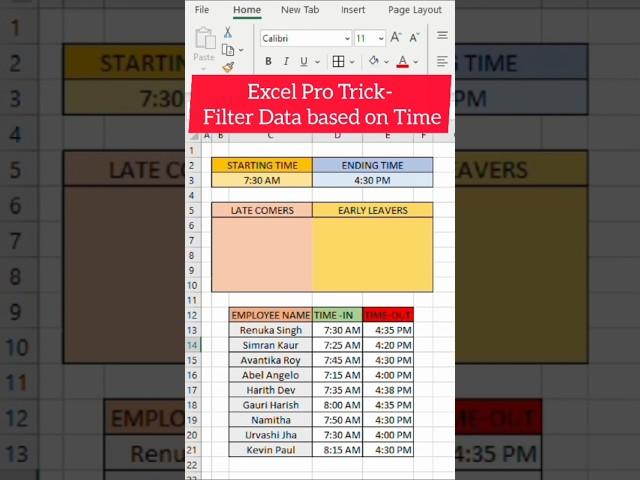 Filter Data based on time using dynamic filter method: Excel Pro tip