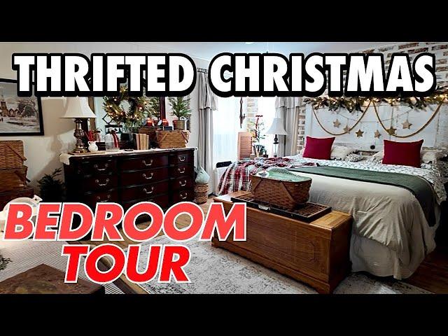 THRIFTED COUNTRY CHRISTMAS BEDROOM TOUR! THRIFTING HOME DECOR TO DECORATE MY HOME!