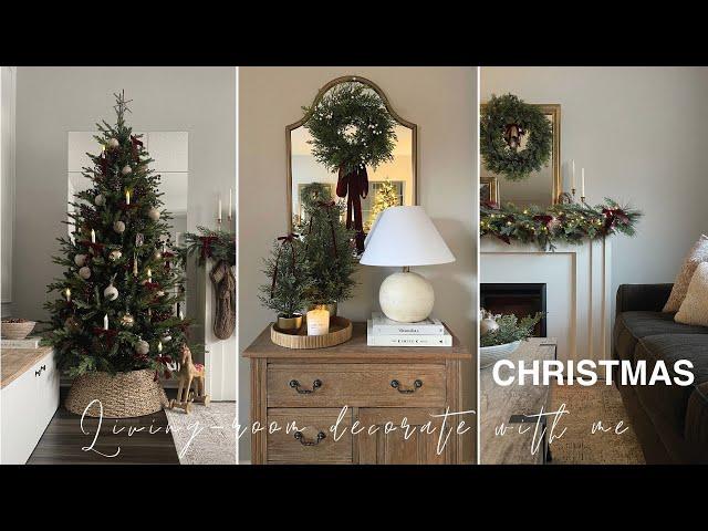 Christmas Living-room Decorate With Me 2024 | Full Living-room Decor | Christmas Tree Reveal