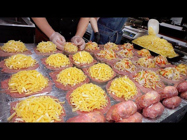 Amazing! Famous Cheese pork cutlet with 35 million views on YouTube! / Korean street food