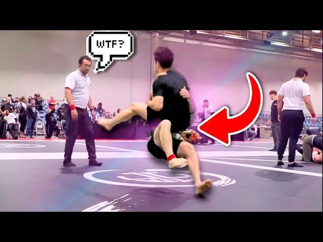 Blue belt vs. crazy jump to mount! (BJJ commentary)
