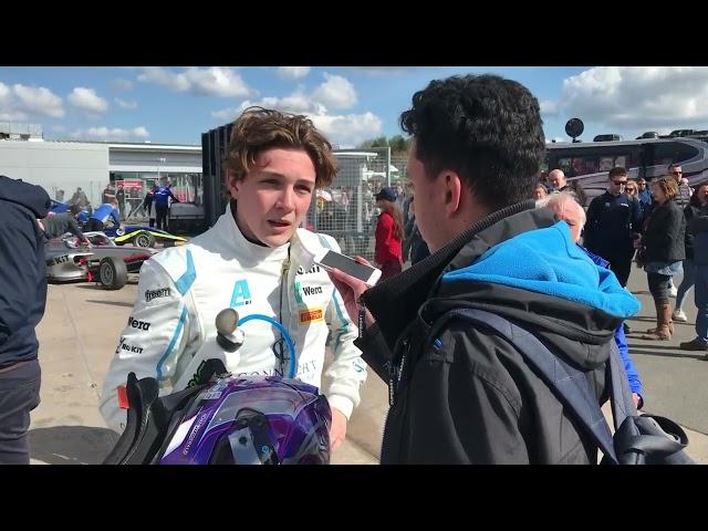 Adam Fitzgerald British F4 post Race 3 Donington Park 2022