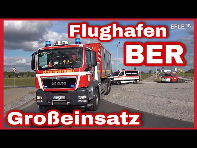 Einsatzfahrten zur Notfallübung am Flughafen Berlin Brandenburg
