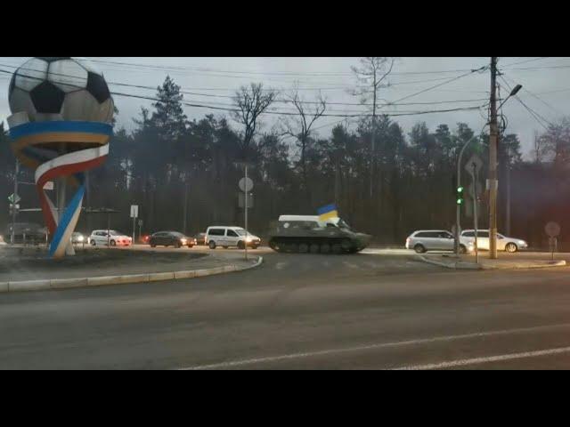 Ukrainian tanks seen near Gostomel airbase on Kyiv outskirts | AFP