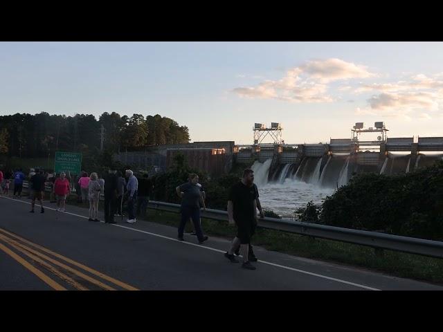 Alexander County residents watch water pour through Oxford Dam