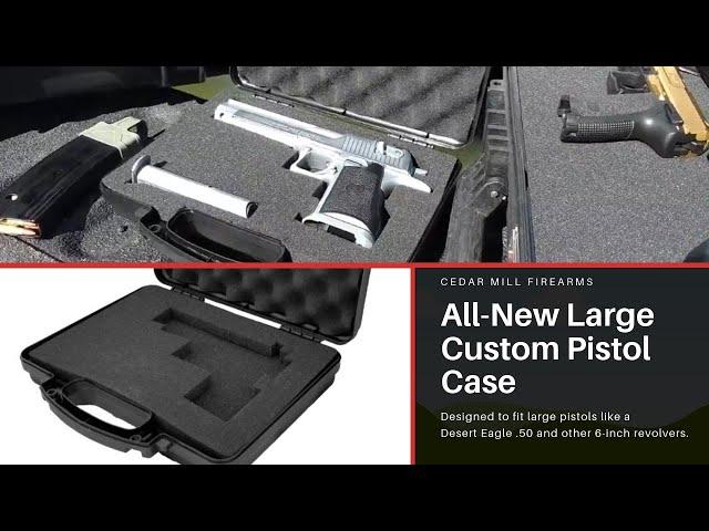 Cedar Mill Firearms All-New Airtight Large Hard Shell Custom Pistol Case with Pick & Pluck Foam