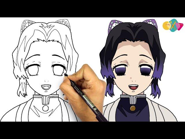 رسم شينوبو من انمي قاتل الشياطين || كيف ترسم انمي قاتل الشياطين