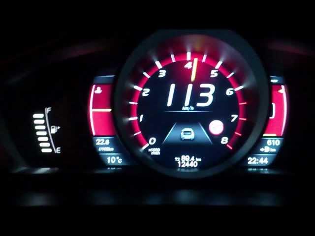 Volvo V40 T3 (2013) acceleration 0-117 km/h