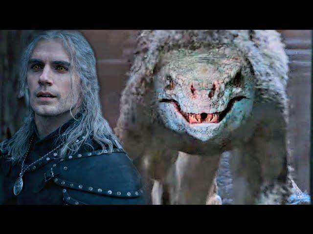 The Witcher 2x08 | Geralt Fight Scene Giant Basilisk