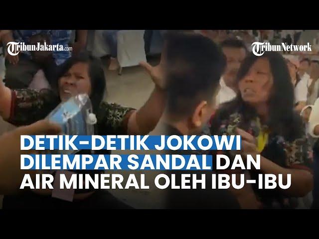 Detik-detik Jokowi Dilempari Sandal oleh Wanita saat di Medan, Pelaku Menjerit Minta Keadilan!