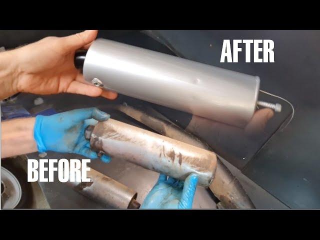 Yamaha RD/RZ Restore Part 8 - Spray painting the Exhaust pipes.