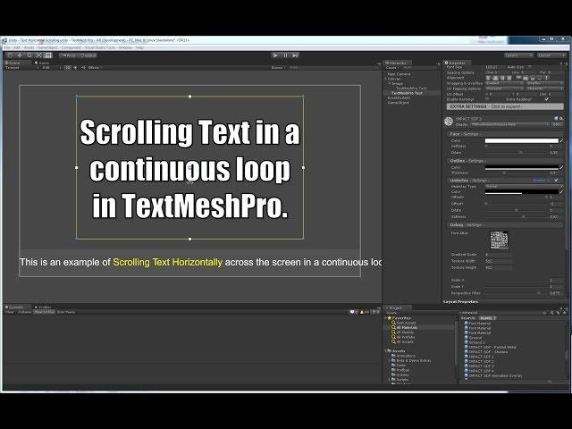 TextMesh Pro - Scrolling Text in a Continuous Loop