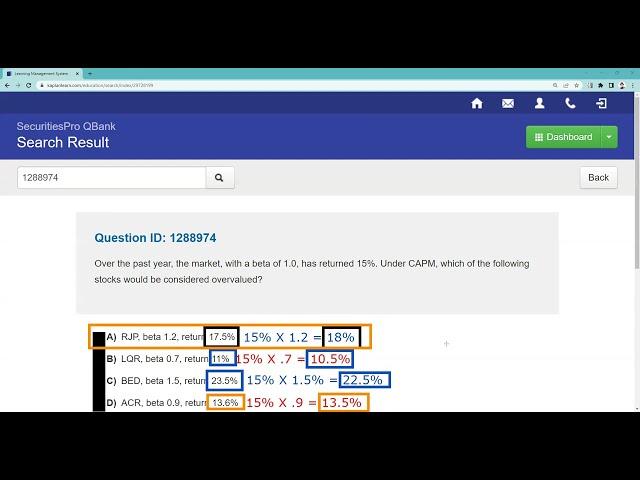 Series 65 Exam and Series 66 Exam Capital Asset Pricing Model (CAPM)