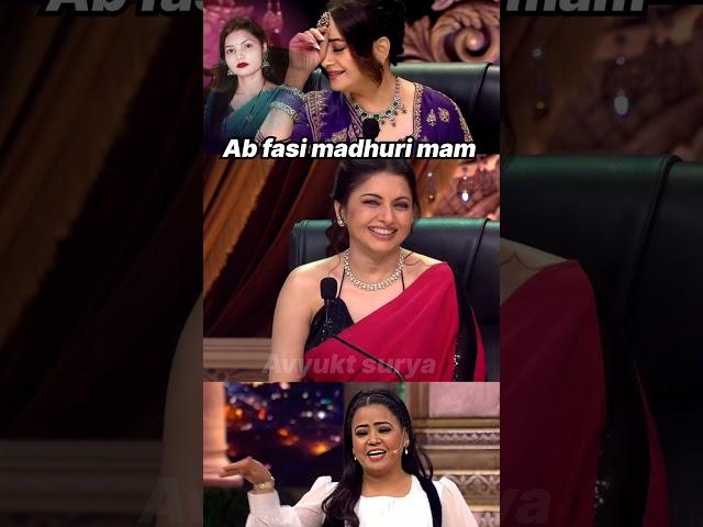madhuri mam fas gai#madhuridikshit#dancedeewane #comedy #viralvideo #bhartisingh