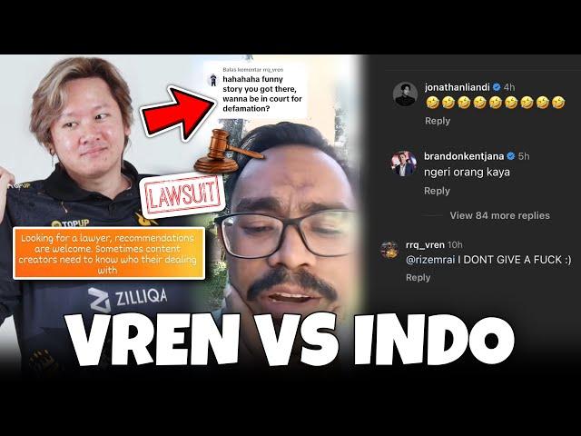 RRQ VREN IS THREATENING TO SUE PEOPLE?! EVERYONE in INDONESIA is GOING CRAZY!! 