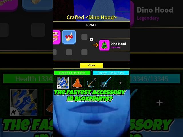 NEW FASTEST ACCESSORY for (PvP)?  (DINO HOOD) #bloxfruits #fyp #shorts #viralvideo #roblox