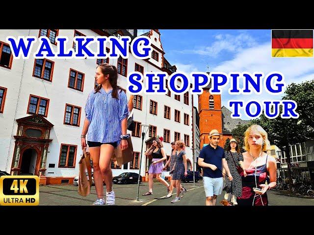 Shopping Mall and Shopping Streets | Walking City Mainz Germany | 4K