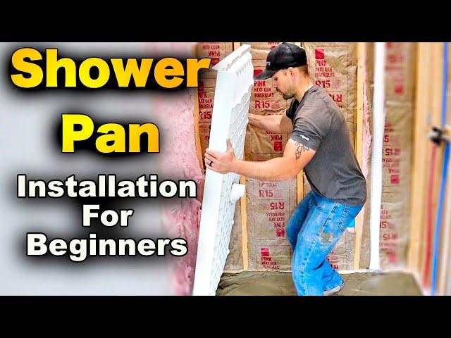 How To Install A Shower Pan Base And Drain - FAST And EASY!