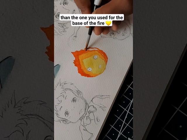 Painting calcifer  Howl's Moving castle #gouachepainting #studioghibli #animefanart #shorts
