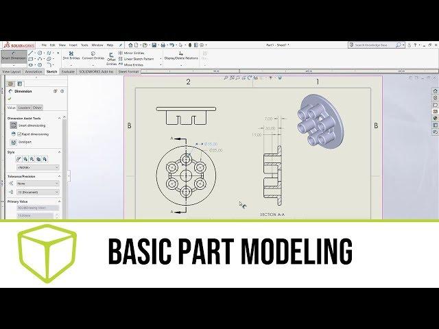 SOLIDWORKS Tutorials: Getting Started — Basic Part Modeling