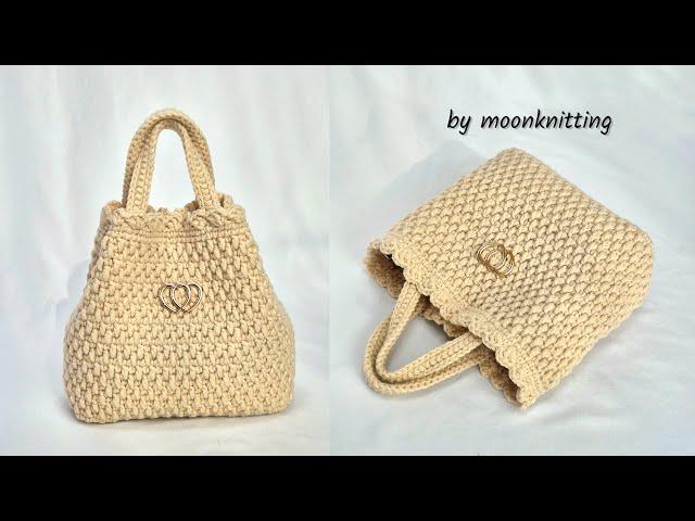 [코바늘 가방]하트 엠보백고급스러운 엠보패턴으로 떠보는 쉬운 토트백crochet bag/moonknitting