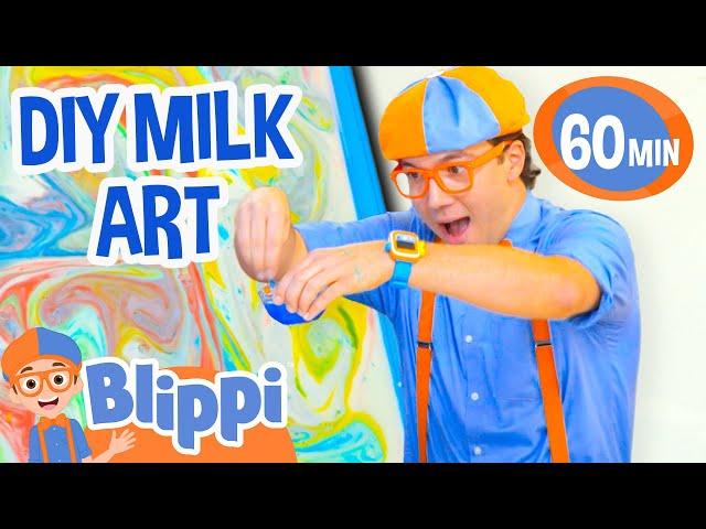 WOW! Blippi's Color Mixing Fun with MILK?! | DIY Science | Learning Videos For Kids | After School