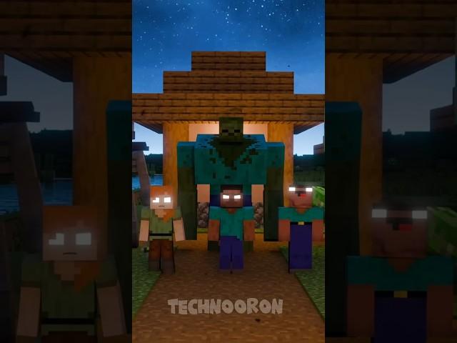 W Team Saved Villager | Minecraft Animation #sigma #herobrine #minecraft #animation #shorts #mutant