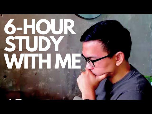 6-HOUR STUDY WITH ME. Background noise, No breaks, No music