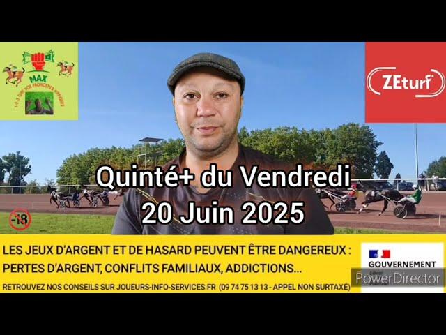 MAX 1-2-3 Turf vos pronostics Quinté+ du Vendredi 20 Juin 2025 ‎@max1-2-3turfvospronosticsh2