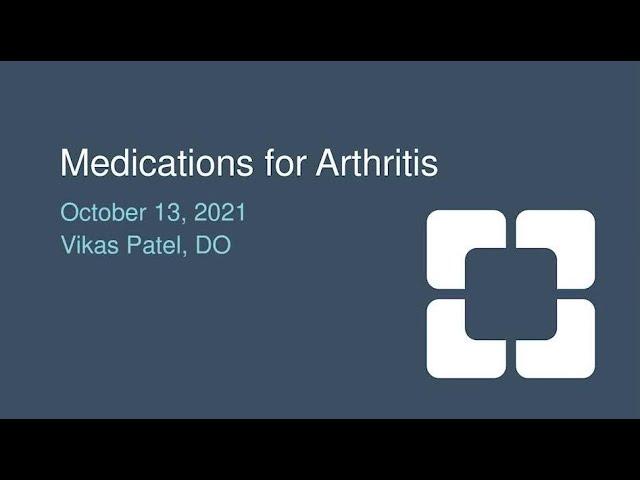 Medication for Arthritis Pain